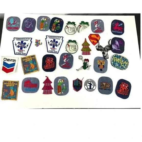 31 PC Assorted Sewing Applique Patches Iron on Sew On NEW Mixed Vintage - Picture 1 of 11